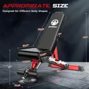 Pooboo Banc de musculation, Banc d’entraînement réglable pour la maison, Banc de musculation à usage intensif, Positions à plat/inclinée/déclinée pour entraînement complet du corps image 6