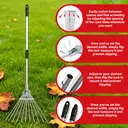 MADLAND The 15-tine leaf rake, when unfolded, measures 160 centimeters in length and 67 centimeters at its widest point image 4