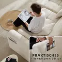 Canapé d'angle en L modulaire en chenille, 263 cm, 2 pièces, assise de 72 cm de profondeur, chaise longue, sans montage, avec coussins image 6