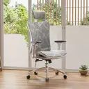 Sihoo M57 chaise de bureau ergonomique en mesh avec soutien lombaire réglable, accoudoirs 3D et dossier haut respirant gris clair image 2