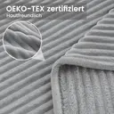 WOLTU Flanell-Fleecedecke, Kuscheldecke, Warme Sofadecke mit Streifenmuster, Dekorative Decke für Bett Couch, 220x240 cm Grau image 1