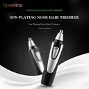 Sparoma Ear and Nose Hair Trimmer, Battery-Powered, Suitable for Ear and Nose Hair, Facial, Eyebrow, IPX7 Waterproof, Stainless Steel Blades, With Dust Cap – TC-3550, Black image 1