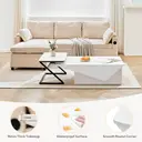 CLIPOP White High Gloss Coffee Tables for Living Room Set of 2 with Storage Drawer, Modern Rectangle Tea Tables, Centre Table image 2