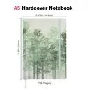 Jubiluu Carnet à couverture rigide en tissu, format A5, ligné, 96 feuilles intérieures, papier offset 100 g/m², marque‑page et élastique, coloris crème classique, pour écrire, l’école, le bureau, et comme cadeau - Forêt brumeuse image 2