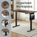 Ochama x SONGMICS Electric Standing Desk, Height Adjustable Desk, 140.1 x 60.1 cm, 4 Memory Heights, Rustic Brown image 6