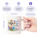 Alphynix 1pc 11oz White Mug with "Let Me Tell You About My Jesus" Quote & Wood Cross Floral Design, Inspirational Christian Christmas or Thanksgiving Gift image 7