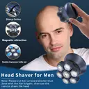 Komingdon Men's Shaving Head Electric Shaver, Waterproof and Rechargeable, Suitable for Dry and Wet Shaving - Ideal for Men's Skull and Bald Head Shaving bule image 1