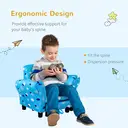 HOMCOM Toddler Chair Children's Armchairs Wood Frame w/ Footrest Anti-Slip Legs High Back Arms for Bedroom Playroom Cute Clou image 5