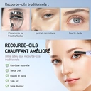 SUNLUXY S600 Recourbe-cils électrique pour courbure naturelle longue tenue, avec affichage LED de la température et de la batterie, arrêt automatique de sécurité - Violet image 3