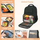 Lunch Backpack for Men Women Work, Sturdy 17 Inch Laptop Backpack with Lunch Compartment, Water Resistant Work Bag with Padded Straps and USB Charging Port, Anti Theft Computer Back Pack for Office Commute College image 3