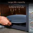 Tower Cavaletto Manual Microwave - Grey & Rose Gold, 20L, 800W, with 5 Power Levels & 35 Minute Timer, T24038RGG image 4
