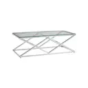 Interiors by Premier Coffee Table Allure Prism Rectangle Silver Finish/Glass image 4