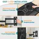 TV Wall Bracket Tilt Swivel for Most 14-42 Inch LED, LCD, OLED Flat/Curved TVs with Max VESA 200x200mm up to 15KG image 5