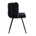 CLIPOP Velvet Dining Chairs Set of 2 Vanity Chair with Petal Back and Metal Legs, Modern Makeup Chair for Bedroom Dressing Table Kitchen Living Room black 45*47*82cm image 8
