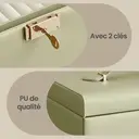 SONGMICSHOME Boîte de rangement pour bijoux à 3 niveaux, organisateur verrouillable avec poignée et 2 tiroirs, cadeau pour femme, usage voyage, vert image 7