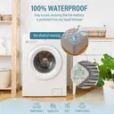 LeBonsoir Protège-matelas imperméable, matelassé, 30 cm de hauteur, housse de matelas en microfibre pour lit double, lavable en machine, 135 x 200 cm, gris clair image 6