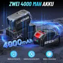 Seesii Akku-Drehschlagschrauber 1000 Nm (740 ft-lbs) 2400 U/min 1/2 Zoll, hoher Drehmoment, mit 2 x 4,0 Ah 21 V Akkus, 5 Sockeln und Koffer, zum Schrauben und Nieten, Reifenwechsel für Auto und LKW image 2