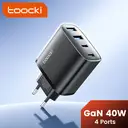 Toocki Bloc chargeur mural USB-C rapide, 40 W, 4 ports USB-C, adaptateur PD + chargeur USB multiport QC 3.0, pour iPhone 17/16/15/14/13/12 Pro Max, iPad, Galaxy S25 image 2