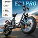 URLIFE Vélo électrique adulte 20 pouces, Tout-terrain pneus larges montagne et越野, Avec écran LCD couleur, Batterie amovible e image 1