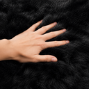 Tapis Ourson en Fausse Fourrure de Lapin Peluche Doux, 70x90 cm Tapis Shag Antidérapant, Tapis d'Appoint Mignon Noir pour Chambre d'Enfant, Chambre Bébé, Décoration de Chambre image 3