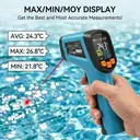 Tilswall Infrared Thermometer Gun, Laser Temperature Gun, -50°C~600°C (-58F~1112F) with Adjustable Emissivity, for Cooking/Pizza Oven/BBQ/Vehicle Repair, Meat Thermometer included,Not for Human image 5