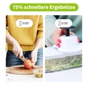 Vivreal 10-in-1 Gemüseschneider & Mandoline – Manueller Edelstahl-Lebensmittelzerkleinerer, Zwiebelschneider, Kartoffelschneider mit 10 Klingen, Fingerschutz & Reinigungswerkzeugen – BPA-frei, spülmaschinenfest, kompakte Küchengeräte image 1