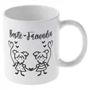 Alphynix 1pc Beste Freundin Mug, 11oz German "Best Friend" Ceramic Cup with Two Girls Holding Heart Balloons, Cute Gift for Bestie, Sister, Friendship Day image 3