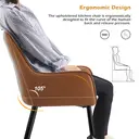 CLIPOP Occasional Dining Chairs Set of 2 Faux Leather Padded Kitchen Chair Accent Armchair with Backrest and Metal Legs, Lounge Living Room Reception Chairs 0224 brown 56*50*89 cm image 2