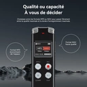 Rexsun L357 Enregistreur vocal avec réduction du bruit en aluminium, 128 Go image 5