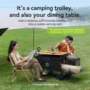 ochama Outdoor Camping Cart, Foldable Storage Camp Cart, Small Trolley for Picnic, Stall & Travel, Rear-Opening Trailer, Black, Rear-Openable, 150L image 5