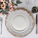 Maison by Premier Set of 4 33cm Dia Silver Finish Reef Charger Plates image 2