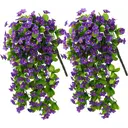 Yuejia Lot de 2 plantes artificielles suspendues en soie 78 cm - Violet image 8