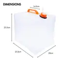 Milestone Camping Water Carrier with Tap Collapsible Clear 15L image 3