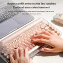 【Souris offerte】Clavier mécanique 75 % tri-mode Lofree OE914, disposition QWERTY US, 84 touches, commutateurs linéaires remplaçables à chaud, batterie 4000 mAh, rétroéclairage LED aux couleurs chaudes, rose chaud image 4