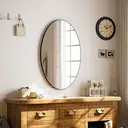 Melodieux Oval Wall Mirror 51x71cm Black Circle Hanging Wall Mirror Home Decorative Wall Mounted Vanity Mirror for Bathroom Living Room Hallway image 3