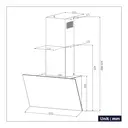 Ciarra 60 cm Wall-Mounted Kitchen Extractor, Black Glass Panel, LED Lighting, Dual Airflow System image 5