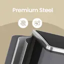 SONGMICSHOME Triple Compartment Recycling Bin, 3 x 18L Pedal Waste Bin with Soft-Close Lids, Steel, for Kitchen, Grey image 6