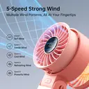 JISULIFE Life 7 Ventilateur portable 3-en-1 avec affichage LED - Rose image 5