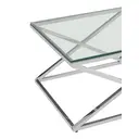 Interiors by Premier Coffee Table Allure Prism Rectangle Silver Finish/Glass image 3