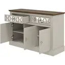 Galano Sufly 3-Door 2-Drawer Sideboard – Storage Cabinet with Drawers and Shelves for Living Room, Bedroom, or Kitchen – Light Grey/Oak Finish image 0