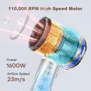 Uniorange H6 Plasma High Speed Hair Dryer (Lotus Pink), HD LCD Screen, 5 Smart Mode, 1600W Power & 1 Billion Plasma Ions, 110K RPM High-Speed Motor, Dries 5X Faster image 6