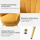 Fauteuil en Velours HULALA HOME avec Dossier Épais, Design Moderne et Pieds Dorés, Idéal pour le Salon et la Chambre, Jaune image 6