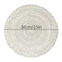 Lot de 6 sets de table ronds tressés en patchwork de polyester à trois brins 38 cm - Beige image 5