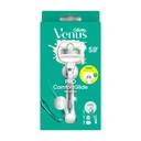 Gillette Venus Pro ComfortGlide rasoir pour femme, peaux sensibles, 1 manche + 1 cartouche de recharge, manche en métal réutilisable et porte-rasoir de douche image 0