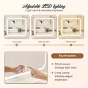 GTIMEX Table de maquillage, table de maquillage avec éclairage LED, grand miroir haute résolution, 7 compartiments de rangement ouverts, 1 grand tiroir, 3 tiroirs latéraux, 3 couleurs d'éclairage, 92,6 x 132 x 36 cm image 5