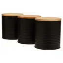Maison by Premier Set Of Three Alton Black Cannisters image 2