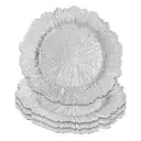 Maison by Premier Set of 4 33cm Dia Silver Finish Reef Charger Plates image 0
