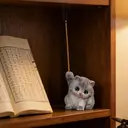 JU7CER Porte-bâtonnet d'encens à brûler en céramique en forme de chaton gris bleu image 5