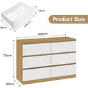 GRAVFORCE Chest of Drawers 6 Drawers Modern Bedroom Dresser with Storage Cabinet Wooden Cupboard for Bedroom Living Room White 70x100x30cm image 1