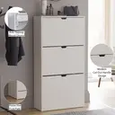 Vida Designs Shoe Cabinet 3 Doors White image 7